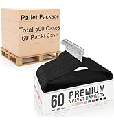HOUSE DAY Black Velvet Hangers 500 Cases (60 Pack/Case) Pallet Package for Small Business, Non Sl...