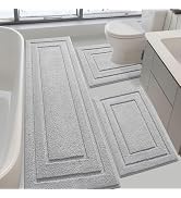 IM HOME Bathroom Rugs Sets 3 Piece, Ultra Soft Plush Fluffy Microfiber Absorbent Bath Mat, Non-Sl...