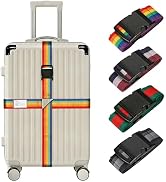 Travel Luggage Straps for Suitcases,Adjustable Luggage Straps,Easy to Identify Colorful Travel Be...