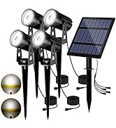 T-Sun Solar Spotlights - 4-in-1 Outdoor Waterproof Auto ON/OFF Solar Lights for Garden, Yard, Dri...