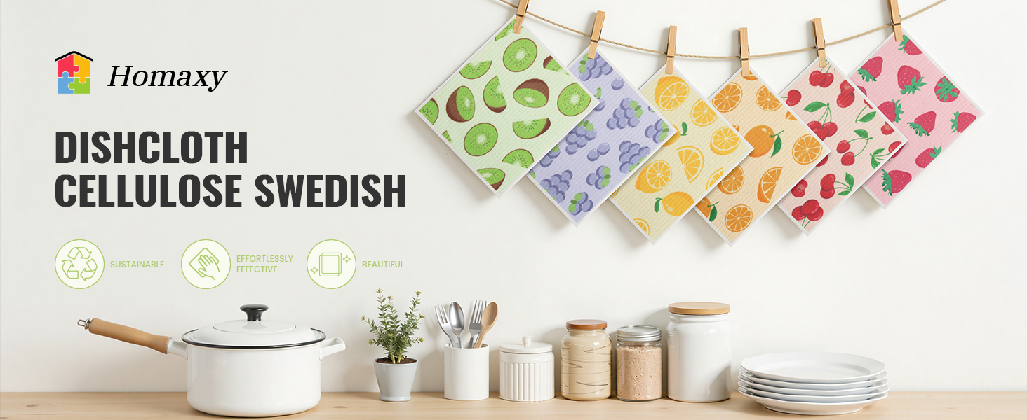 CELLULOSE SWEDISH DISHCLOTH CLEAN LIVING STARTS IN THE KITCHEN