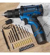 Cordless Drill Set,12V Power Drill Driver 3/8