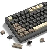 Womier Keycaps, Custom PBT Doubleshot Keycaps 60 65 75 100 Percent, Cherry Profile Retro Keycaps,...