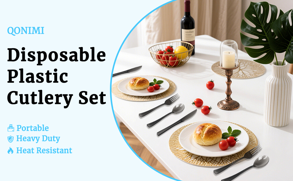 180 Pack Disposable Clear Cutlery Set