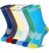 AMENLAN Kids Boys Athletic Socks Sport Basketball Crew Soft Cotton Breathable Youth Casual Socks ...