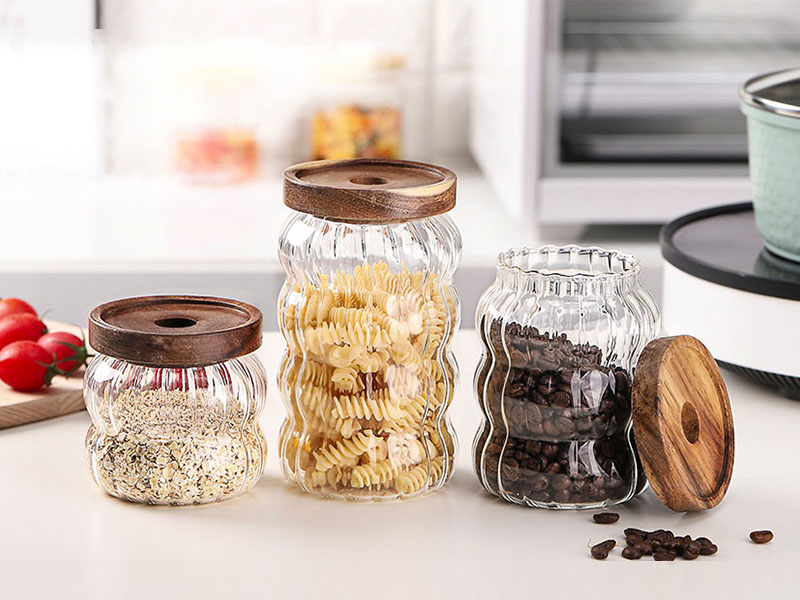 Wide Mouth Pantry Organization Glass Jar for Flour, Sugar, Cookie, Spagetti, Nuts and Candy