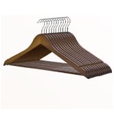 HOUSE DAY Wooden Hangers 30 Pack, Solid Wood Coat Hanger Heavy Duty, Smooth Finish Bulk Wood Hang...
