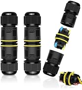 Junction Box Outdoor Waterproof Electrical Cable Connector,NineLeaf 3PK 3-PIN M20 Extension Elect...