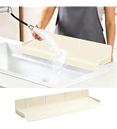 Volminex Full-Coverage Sink Splash Guard – 22.8 Inch Extra-High Ramp with Super Strong Suction Cu...