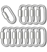 1.48" Chain Quick Links, 12Pcs 1/8" Heavy Duty Carabiner, 175 LBS Capacity, High Strength Anti-Ru...