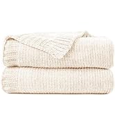 blunique Chenille Throw Blanket for Couch, Cozy Soft Blanket Lightweight Decorative Throw for Liv...
