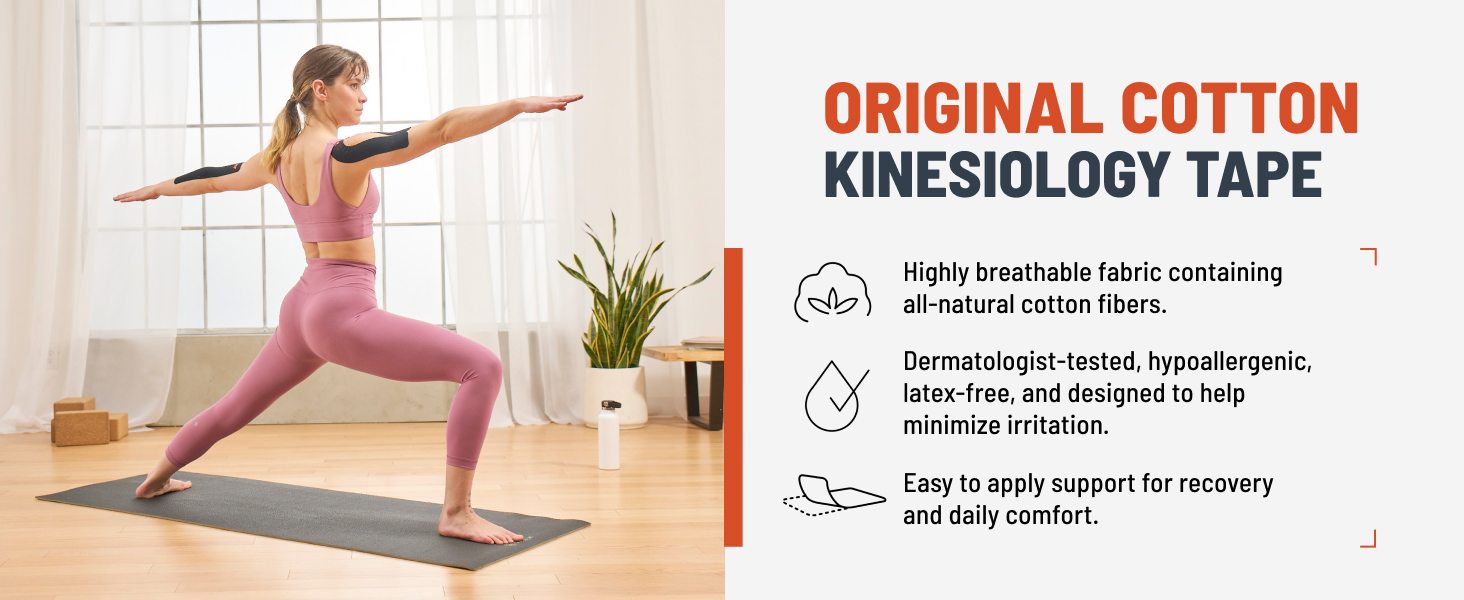 Original Cotton Kinesiology Tape— breathable, all-natural cotton