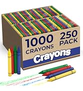 Rosmonde Crayons Bulk, 250 Sets of 4 Pack (1000 Count), Party Favor Crayons, Set of 4 Vibrant Col...