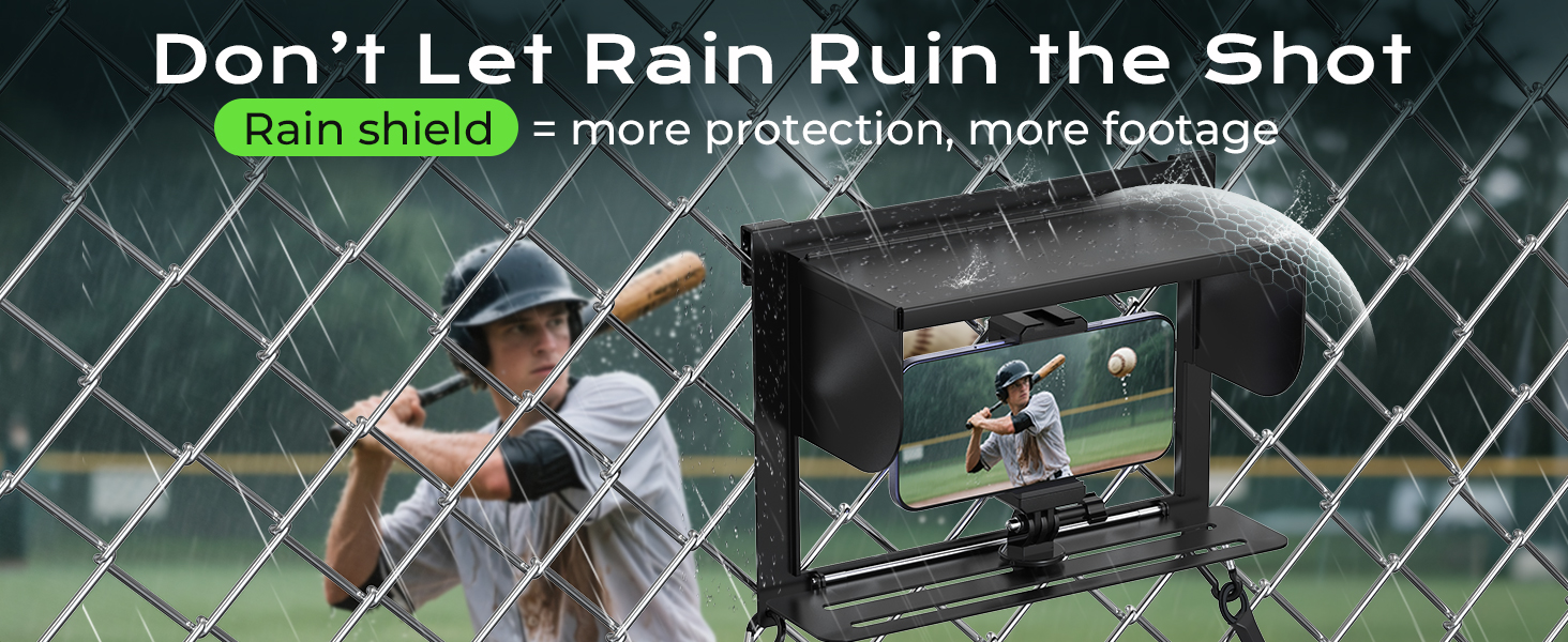 LC-dolida 2-in-1 Fence Mount, Includes Adjustable Sunshade for Outdoor Recording, Compatible