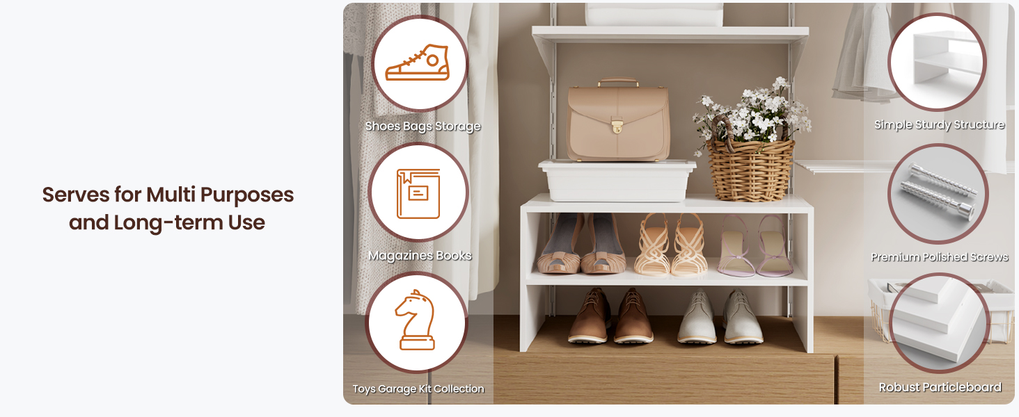 muti-purpose long term use shoe shelf