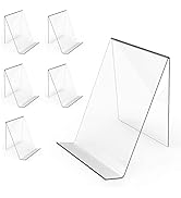 Boloyo Acrylic Book Stand 6PC,4 x 5-1/8 Inch Clear Acrylic Display Easel, Clear Tablet Holder for...