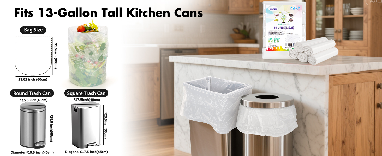 Trash bag 13 gallon white