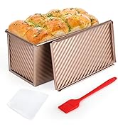 Cyimi Pullman Loaf Pan with Lid Non-Stick Bread Toast Mold with Cover Carbon Steel Corrugated Bre...