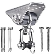 SELEWARE Anti-Squeaking Swing Hanger Stainless Steel Swing Set Hook Ceiling Mount Bracket for Ham...