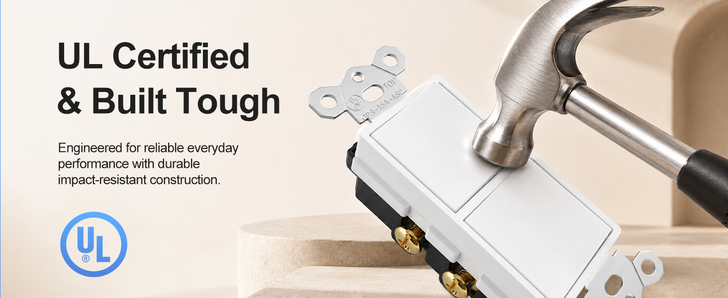 UL Certified Decora Light Switch Complete Installation Set