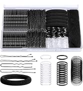 415pcs Bobby Pins Hair Pins Set, IKOCO 200pcs U Shaped Pins & Elastic Hair Ties for Women with Ha...