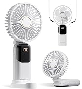 GOCKERA 2024 Innovative Portable Handheld Fan, 4200mAh Battery Operated Fan with Base, 5 Speeds S...