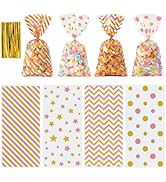 Aegero 120 Pcs Christmas Cellophane Treat Bags, Xmas Gift Candy Goodies Bags with 140 Pcs Twists ...