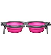 Loving Pets - Bella Roma Double Diner Portable Travel Dog Bowls Collapsible Combined Dog Food & W...