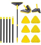 TRENNCHI Newly Upgraded Wall Mop with 82 Inches Long Handle, 180° Folding Baseboard Cleaner Tool ...