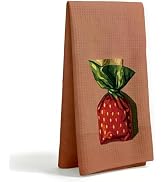 KDHTY Cute Kitchen Towels for Kitchen,Strawberry Candy Hand Towels,Pink Retro Kitchen Decor Tea T...