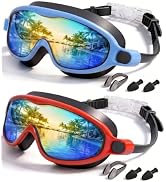 Rantizon Kids Swimming Goggles 2 Pack, Anti Fog&UV Swim Goggles for Boys Girls, No Leak Pool Beac...