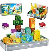 Pocket Cubes Magnetic Blocks & Magnetic Tiles, 35 PCS Voxel Animal Magnetic Building Cubes Set, S...