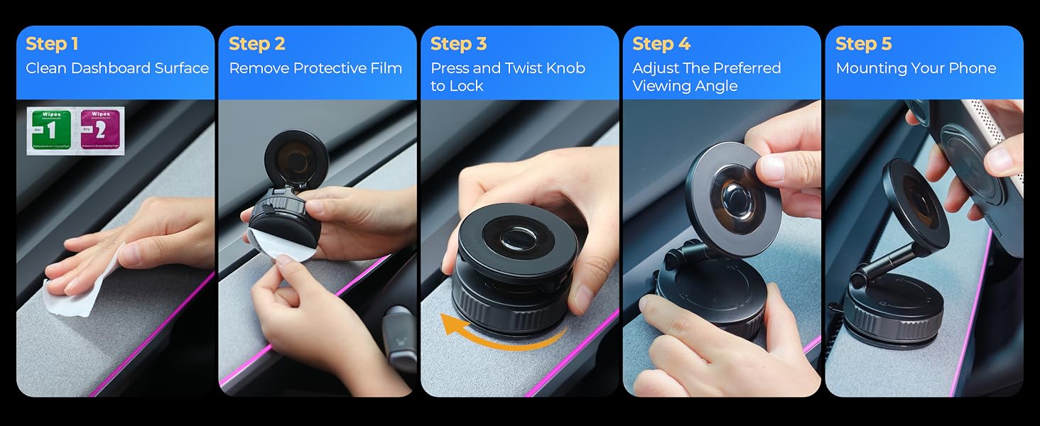 360 adjustable vacuum magnetic phone holder