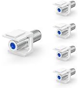 VCE Coaxial Keystone Jack Insert F-Type RG6 3GHz 5-Pack, F2F, Nickel-Plated | Nickel-Plated for D...