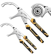 ELEAD Adjustable Oil Filter Wrench Set - 9" & 12" Oil Filter Pliers Oil Filter Removal Tools for ...