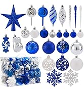 Shatterproof Christmas Ball Ornaments Set, 130 Pack Christmas Tree Decorations, Assorted Hanging ...