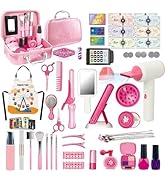 RedCrab Kids Beauty Salon Toy Set, Girls Salon Hair Stylist Pretend Makeup Kit Includes Kids Hair...