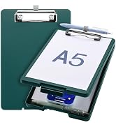 Meiikun Small Clipboard with Storage, A5 Clipboards with Pen Holder, Mini Plastic Clipboard with ...
