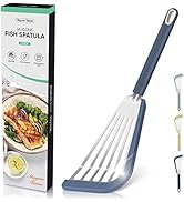 Nonstick Fish Spatula,Maywe Tanso Thin Slotted Spatulas Turner Silicone Fish Spatulas for Nonstic...
