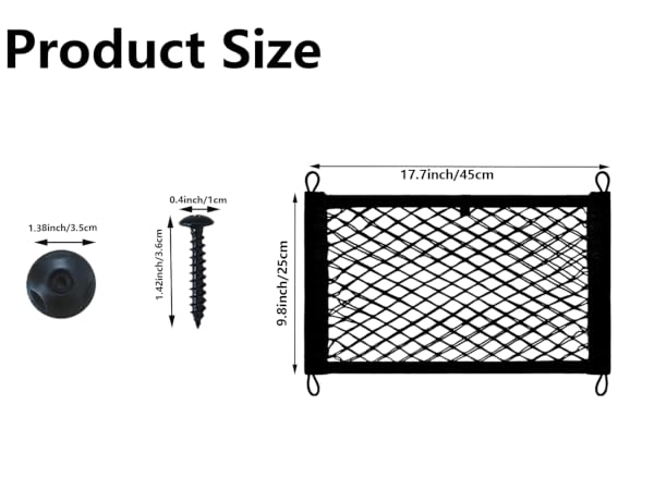 cargo net sizes