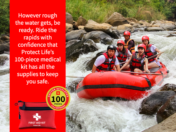 First Aid Kit - 100 Piece - Small First Aid Safety Kits for Camping