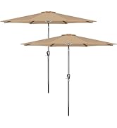 HealSmart 2pcs 9ft Patio Umbrella with Push Button Tilt/Crank, Outdoor Table Market Yard Umbrella...