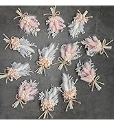 Mini Dried Flower Bouquet Set of 12, Small Bouquets, Bohemian Wedding Table Centerpieces Arrangem...