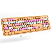 Atelus Computer Wired Keyboard, Plug Play USB Full-Size Keyboard with Large Number Pad, Caps Indi...