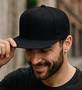 Snapback Flat Bill Hat Flat Brim, Adjustable Fit, Durable Stitching – Streetwear Baseball Cap, Blank