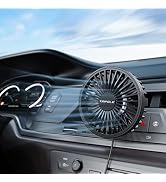 TriPole Car Fan USB Powered - Powerful 3 Speed, Portable Cooling Clip Fan for Car Vent, Quiet Bru...