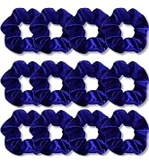 IVARYSS Royal Blue Scrunchies, Premium Velvet Soft Hair Scrunchy, Solid Colors Thick Elastic Band...