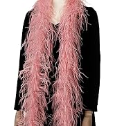 Soarer Pink Ostrich Feather Boa - 2Yards 1Ply Long Boas for Holiday Party Decor,DIY Craft Sewing(...