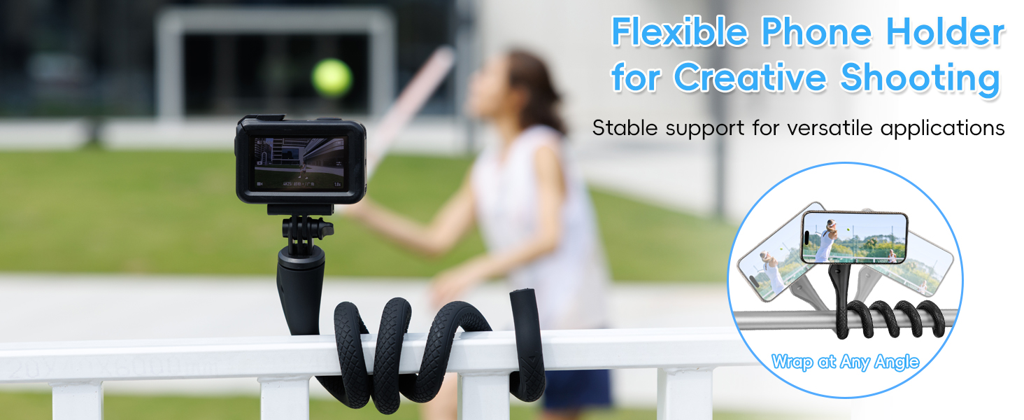 Magnetic Flexible Phone Mount Holder for iPhone 16 15 14 Pro Max & Action Camera
