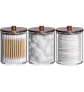 Tbestmax 10 Oz Cotton Swab/Ball/Pad Holder, Qtip Apothecary Jar, Clear Bathroom Containers Dispen...